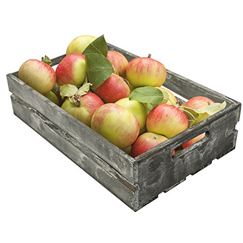 MyGift Vintage Gray Wood Decorative Storage Box with Handles, Country Rustic Nesting Open Top Bin, Set of 3