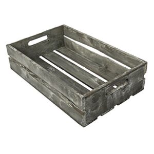 MyGift Vintage Gray Wood Decorative Storage Box with Handles, Country Rustic Nesting Open Top Bin, Set of 3