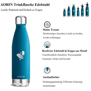 AORIN Vacuum Insulated Stainless Steel Water Bottle - 24 hrs Cooling & 12 hrs Keep Warm. Powder coating Scratch resistance Easy to clean