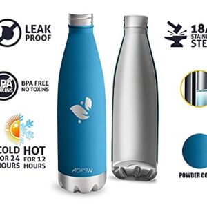 AORIN Vacuum Insulated Stainless Steel Water Bottle - 24 hrs Cooling & 12 hrs Keep Warm. Powder coating Scratch resistance Easy to clean