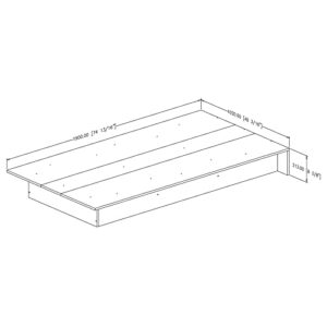 South Shore Libra Twin Platform Bed (39''), Gray Oak