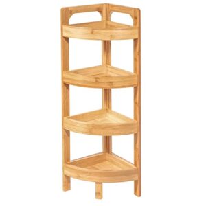 31.5" 4 tier bamboo corner storage shelf by trademark innovations