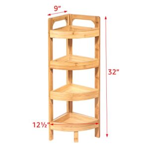 31.5" 4 Tier Bamboo Corner Storage Shelf By Trademark Innovations