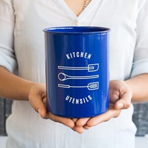 Now Designs Powder-Coated Steel Utensil Crock, Navy