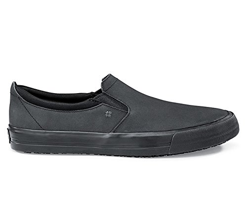 Shoes for Crews Ollie II, Mens, Women's, Unisex Slip Resistant Work Shoe Sneaker, Black Leather, Men's Size 13/Women's Size 14.5