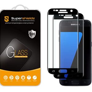 Supershieldz (2 Pack) Designed for Samsung Galaxy S7 Tempered Glass Screen Protector, (Full Screen Coverage) Anti Scratch, Bubble Free (Black)