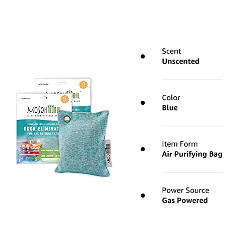 Moso Natural Air Purifying Bag for the Refrigerator and Freezer. (2 Pack) A Scent Free Odor Eliminator and Produce Saver