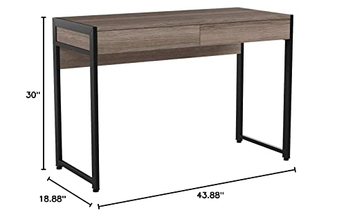 OFM ESS Collection 2-Drawer Office Desk, Driftwood