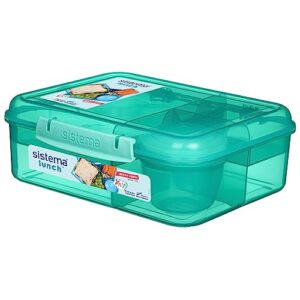 sistema collection bento lunch box 6.9 cup, assorted solid colors/contrasting klips