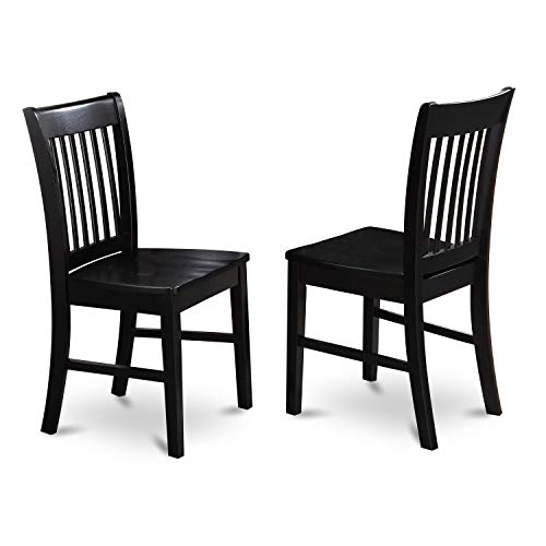 EAST WEST FURNITURE 9 Pc Dining set with a Dining Table and 8 Wood Dining Chairs in Black