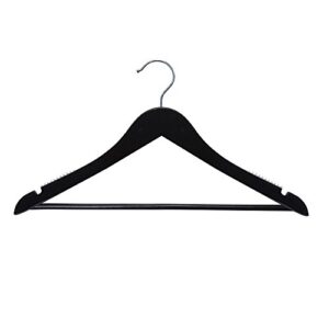 nahanco 20417wbhu wooden suit hangers - line - 17" high gloss black - home use (pack of 25)