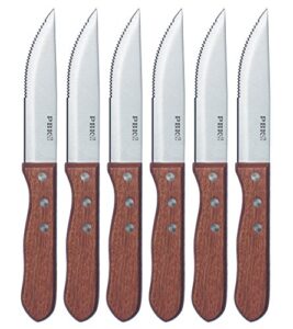 pbkay wooden steak knife set/premium stainless steel knives with rosewood handle and gift box (set of 6)
