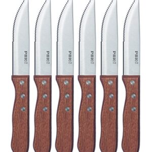 PBKay Wooden Steak Knife Set/Premium Stainless steel Knives with Rosewood Handle and Gift Box (set of 6)