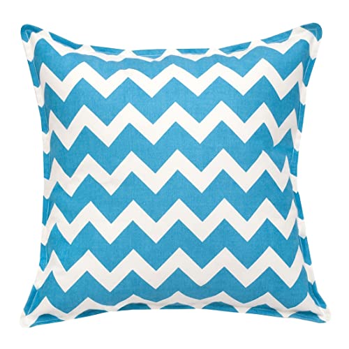 Greendale Home Fashions 20in Square Cotton Throw-Pillows, 20"x20", Chevron Turquoise