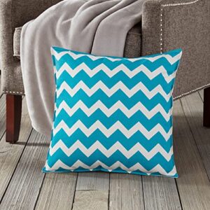 Greendale Home Fashions 20in Square Cotton Throw-Pillows, 20"x20", Chevron Turquoise