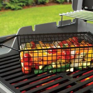 Corona BBQ Charcoal Grill Accessories - Grilling Basket with Locking Grill Handle For Veggetables, Chicken, Meats And Fish for Outdoor/ Indoor BBQ Set Tools