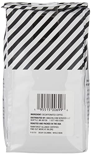 AmazonFresh Decaf Colombia Whole Bean Coffee, Medium Roast, 12 Ounce