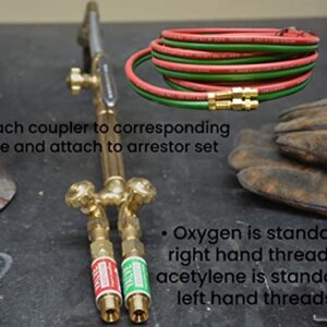 Hot Max 24011/24131 Torch End Flashback Arrestor Set and Oxy-Acetylene Twin Hose Coupler/Union Bundle