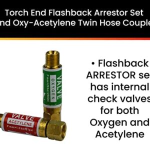 Hot Max 24011/24131 Torch End Flashback Arrestor Set and Oxy-Acetylene Twin Hose Coupler/Union Bundle