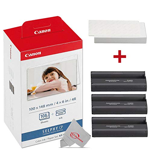 Canon KP-108IN Color ahPJNL Ink and 4 x 6 Paper Set, 108 Count (Pack of 3)