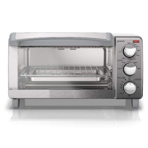 BLACK+DECKER 4-Slice Toaster Oven with Natural Convection, Stainless Steel, TO1760SS
