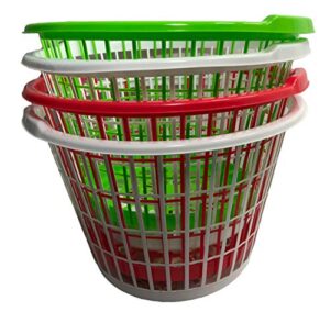united solution set of 4 assorted colors leightweight plastic one bushel capacity laundry baskets
