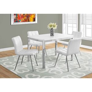hawthorne ave dining table - white/chrome metal