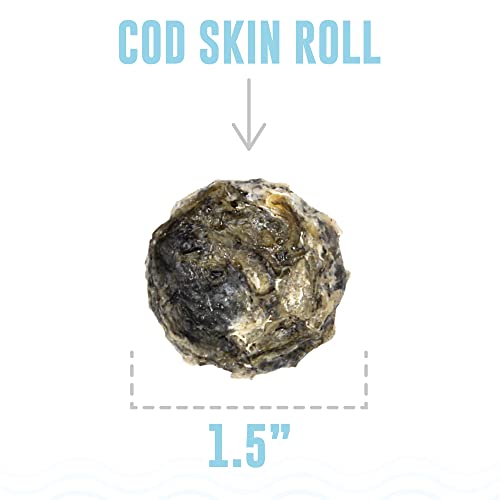 Icelandic+ Plus: Cod Skin Rolls Dog Treat, 3-oz Bag, 100% Edible and Digestible, No Additives, No Preservatives or Supplements, Full of Omega-3 for Healthy Skin and Shiny Coat