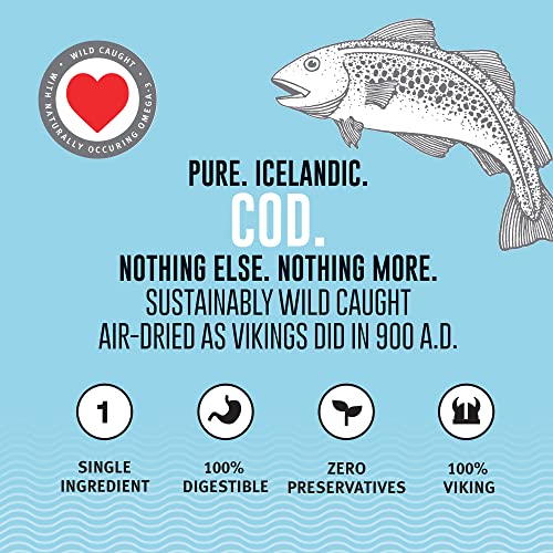 Icelandic+ Plus: Cod Skin Rolls Dog Treat, 3-oz Bag, 100% Edible and Digestible, No Additives, No Preservatives or Supplements, Full of Omega-3 for Healthy Skin and Shiny Coat