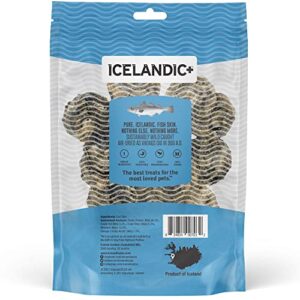 Icelandic+ Plus: Cod Skin Rolls Dog Treat, 3-oz Bag, 100% Edible and Digestible, No Additives, No Preservatives or Supplements, Full of Omega-3 for Healthy Skin and Shiny Coat