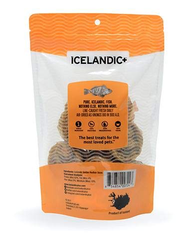 Icelandic+ Plus Redfish Skin Rolls Dog Treat 3-oz Bag