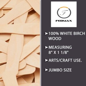 200 pcs Jumbo Wooden Craft Sticks Pack - Bulk Popsicle Sticks for Arts & Crafts Projects, Holiday Ornament Crafting, Ice Cream, Waxing