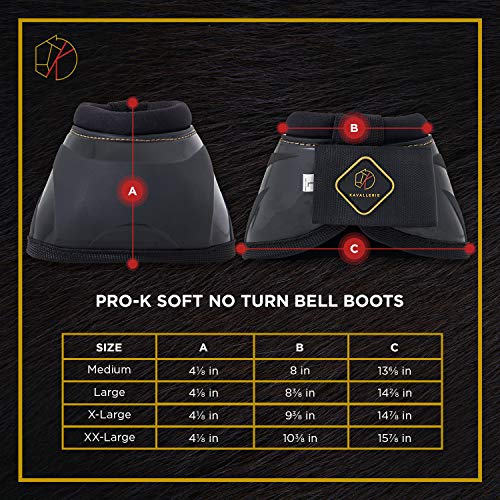 Kavallerie PRO-K Soft No Turn Bell Boots Ultimate Hoof Protection, with Anti-Spin Fastening System, Durable & Prevents Overreaching