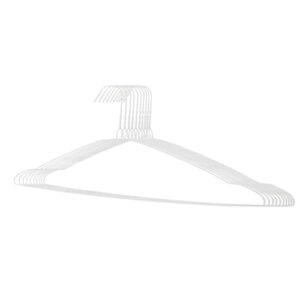 fixturedisplays® metal wire cloth hanger coat hanger white vinyl coated drip dry hanger 10 pack 16x8 100701
