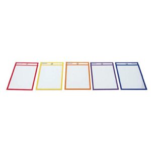 hand2mind Reusable Clear-Vu Dry Erase Pockets for Students, Dry Erase Office Supplies, Teacher Supplies for Classroom, School Supplies, Classroom Supplies (Pack of 5)