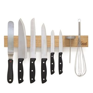 magnetic knife strip w xl 18" design- powerful magnet wooden knife rack for easy wall mounting- secure your knives and utensils and free up space