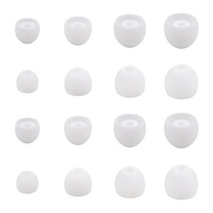 alxcd ear tips for lg tone platinum hbs 1100 earphone, xs/s/m/l 4 sizes 8 pairs soft silicone replacement earbud tip, fit for lg hbs1100 hbs-1100 lg tone platinum hbs 1100 [8 pair] (white)