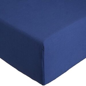 AmazonBasics everyday 100% cotton Fitted Sheet, True Navy 90 x 190 x 30 cm