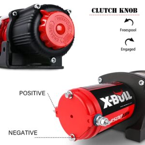 X-BULL 4500 lbs Winch 12V Electric Winch Kits with Fairlead, ATV/UTV Winch with Waterproof Synthetic Rope Winch with Wireless Remotes and Mounting Bracket