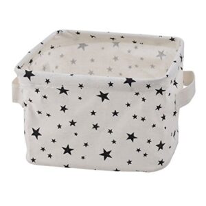uxcell fabric star pattern household desktop makeup sundries storage box basket closet