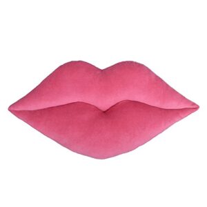 kingrose polypropylene 3d lip soft decorative throw pillow velvet cushion home decor for bed living room 11 x 18 inches pink