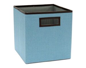 closetmaid 1133 cubeicals premium fabric bin with decorative trim, coastal blue linen