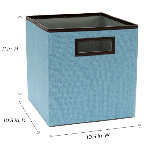 ClosetMaid 1133 Cubeicals Premium Fabric Bin with Decorative Trim, Coastal Blue Linen