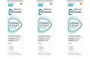 sensodyne pronamel strong and bright mint toothpaste, 3 ounce (pack of 3)