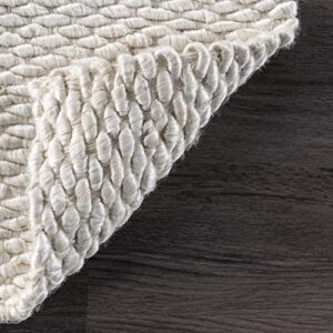 nuLOOM Hailey Hand Woven Jute Area Rug, 8' x 10', Off-white