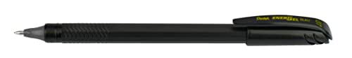 Pentel EnerGel FLASH! Liquid Gel Stick Pen, (0.7mm) Medium Line, Metal Tip, Black Ink, 12 pack (BL417-A)