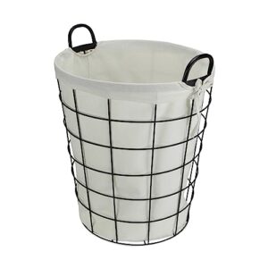 Cheung's 16S005 Lined Metal Wire Basket with Handles, Black