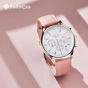 Fullmosa 20mm Leather Watch Bands Compatible with Samsung Galaxy Watch 5 40mm 44mm/Pro 45mm,Galaxy Watch 4 40mm 44mm/Classic 46mm 42mm(2021),Galaxy Watch 3 41mm/Watch 42mm/Active 2 40mm 44mm,Pink