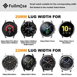 Fullmosa 20mm Leather Watch Bands Compatible with Samsung Galaxy Watch 5 40mm 44mm/Pro 45mm,Galaxy Watch 4 40mm 44mm/Classic 46mm 42mm(2021),Galaxy Watch 3 41mm/Watch 42mm/Active 2 40mm 44mm,Pink