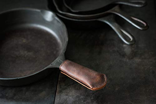 Leather Cast Iron Skillet Pan Handle Cover - Made In USA (Standard 4.5")